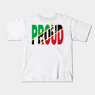 St kitts & Nevis Flag Designed in The Word Proud - Soca Mode Kids T-Shirt